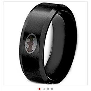 Batman Logo black titanium ring Coi brand comfort fit